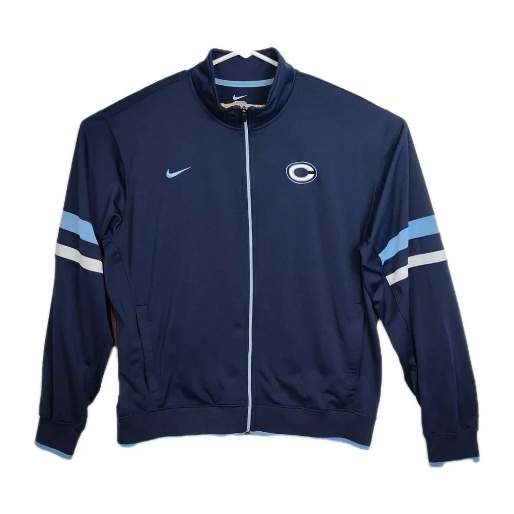 Nike Full-Zip Sweatshirt Men's XL Navy Blue Embroidered Logo and C